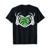 Skeleton Hands Heart Monstera Houseplant Botanical Gardening T-Shirt