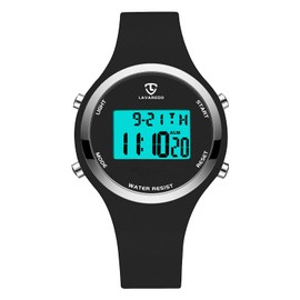 Womens Watch, Digital Watches for Women Indigo Montre Femme Female Elegant Wrist Watch Resin Strap Women's Watch with Calendar Alarm Clock Chronograph