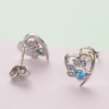 Vissen 925 Silver Cute Heart Puppy Cat Paw Print Stud