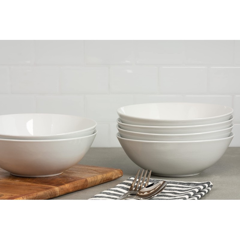 10 Strawberry Street Simply White 7" Coupe Cereal Bowl, Set