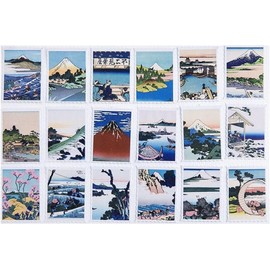 jojofuny Caja de 3 Pegatinas Decorativas Ukiyoe en Papel Azul para Cuadernos, 138 Piezas Multiusos y Creativas para Libretas y Agendas