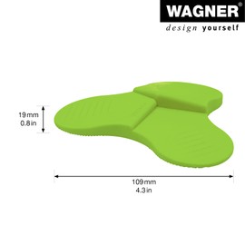 WAGNER 3STOP COLOR GREEN Floor Door Stop, Diameter 108 x 19 mm, Plastic Elastomer, Green – 3 Different Wedge Heights, Various Applications – 15698601