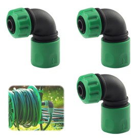 Chenove Gardena Coupling 1/2 Inch - Pack of 3 Garden Hose Connector 90 Degree, Hose Connector Adapter, Quick Coupling Angle Adapter for Garden Watering, Outdoor Faucet, Car Wash
