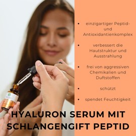 green idea - HYALURON SERUM MIT SCHLANGENGIFT - PEPTIDE SERUM - Anti Aging Serum - Falten weg soforteffekt - Pflege für reife Haut - 25 ml