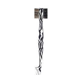 RED by Kiss Dual Edge Brush 3 in 1 Edge Brush Comb Soft and Hard Board Bristles (Zebra)