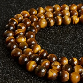 100 abalorio de ojo de tigre amarillas de 6 mm, abalorio redondas sueltas para manualidades y fabricación de joyas
