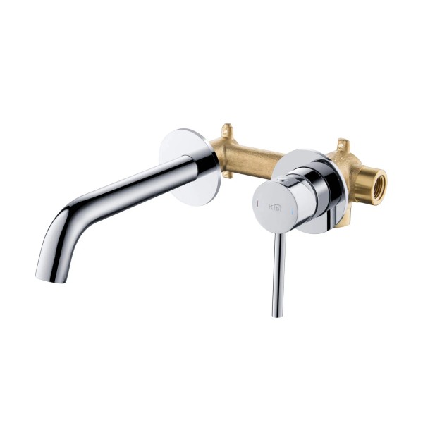 Kibi USA Circular Single Handle Wall Mounted Bathroom Sink Faucet
