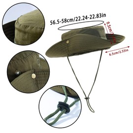 MILAKOO Men's Bucket Hat Outdoor Fishing Hat Unisex Lightweight and Breathable Hiking Hat with Windproof Rope Sun Hat for Men and Women, olive green, Unit size