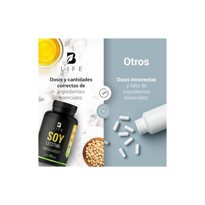 B Life Lecitina de Soya con 180 Cápsulas Blandas