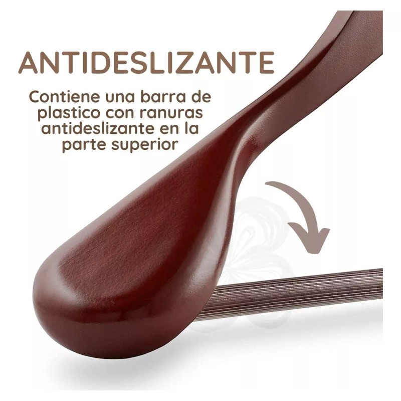 Universo en Linea Set 6 Gancho De Madera Hombro Ancho