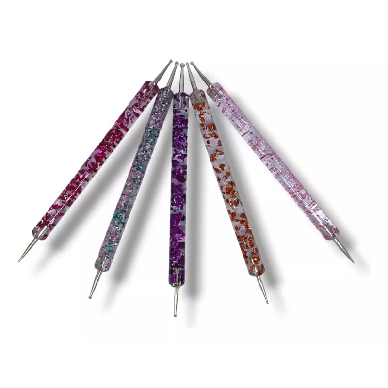 Xiaoya 5 Punteros Glitter Dobles Para Manicura Y Decoración De