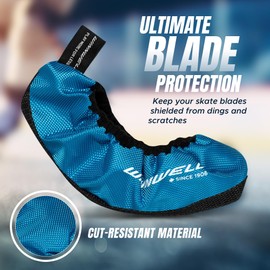 Winnwell Premium Skate Guards (Junior/Medium, Royal Blue) Protective, Cut-Resistant, Water-Resistant Covers for Ice Hockey and Figure Skates (Fits Skates Sizes 1-5)