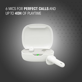 JBL Wave Flex 2, Wireless Bluetooth Earbuds with 40h Playtime, Pure Bass Sound, Smart Ambient Technology, IP54 Water and Dust Resistant, Multi-Point Connection, Open-Back Stick Design, in White