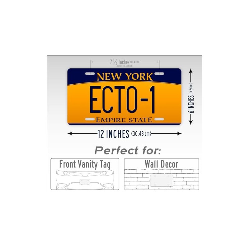 Ghostbusters Movie Prop License Plate New York ECTO-1 Novelty Auto