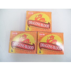 Hem Dragons Blood Incense Cones, 3 Packs of 10 Cones = 30 Cones