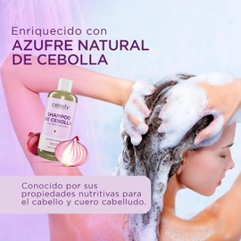 CELESTY Shampoo sin Sulfatos y Parabenos - Shampoo De Cebolla Con Biotina Antioxidante Sin Sal - Vegano Ideal para el Cuidado del Cabello Limpio y Saludable - Para Todo Tipo de Cabello 250ml