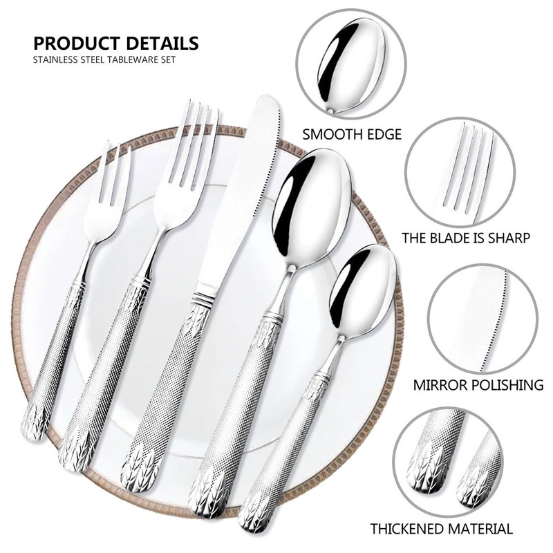 20 Pieces Silverware Set Premium Stainless Steel Flatware Set Service