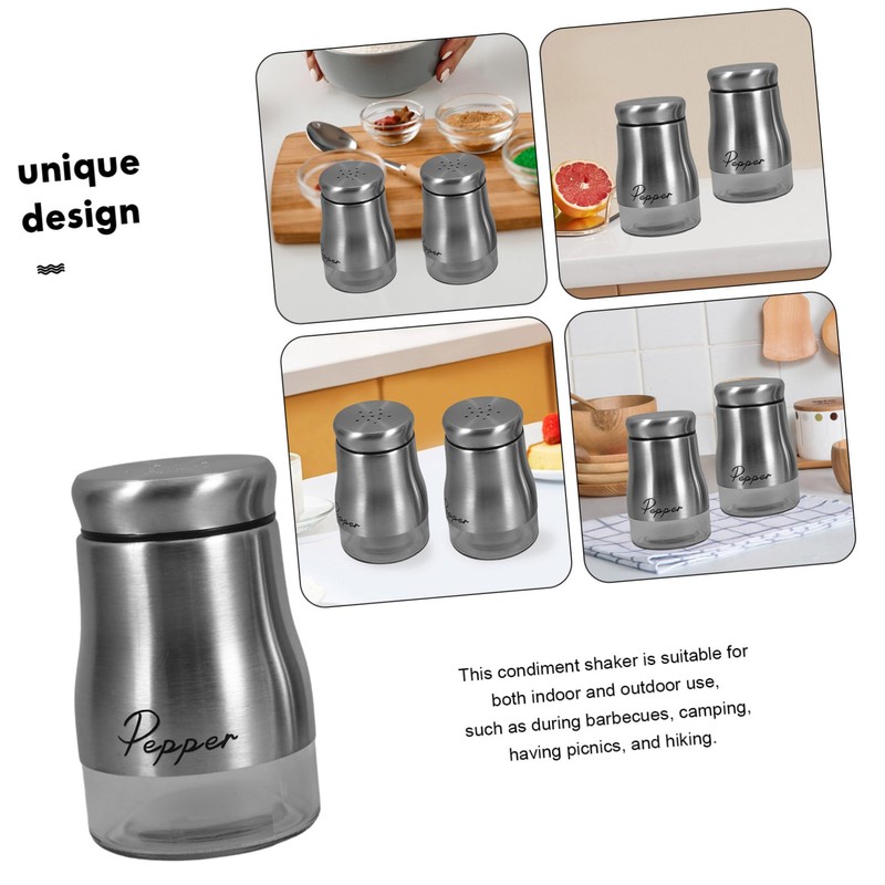 iplusmile 2pcs Portable Seasoning Bottles Condiment Containers Stand for Salt