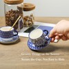 Selamica Ceramic Espresso Cups with Saucers and Metal Stand, 2.5