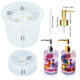 CAYUDEN 2-piece Silicone Resin Molds - Perfume Bottle Molds & Shampoo Dispenser Molds, DIY Craft Molds