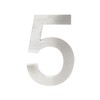 3-D House Number "5" Made of Stainless Steel 20 cm