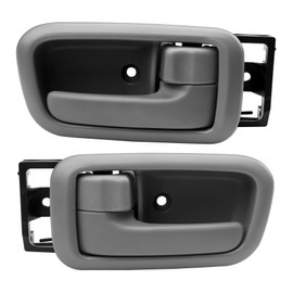 Interior Door Handles W/ Bezel (Pair), Compatible with 2000 2001 2002 2003 2004 2005 2006 Toyota Tundra, Gray, Front Left Driver & Right Passenger | 692050C010B1,692060C010B1 Inside Handle Door Part