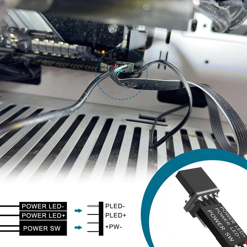 DAOKAI PC Power Button External HDD Push Computer Host Round
