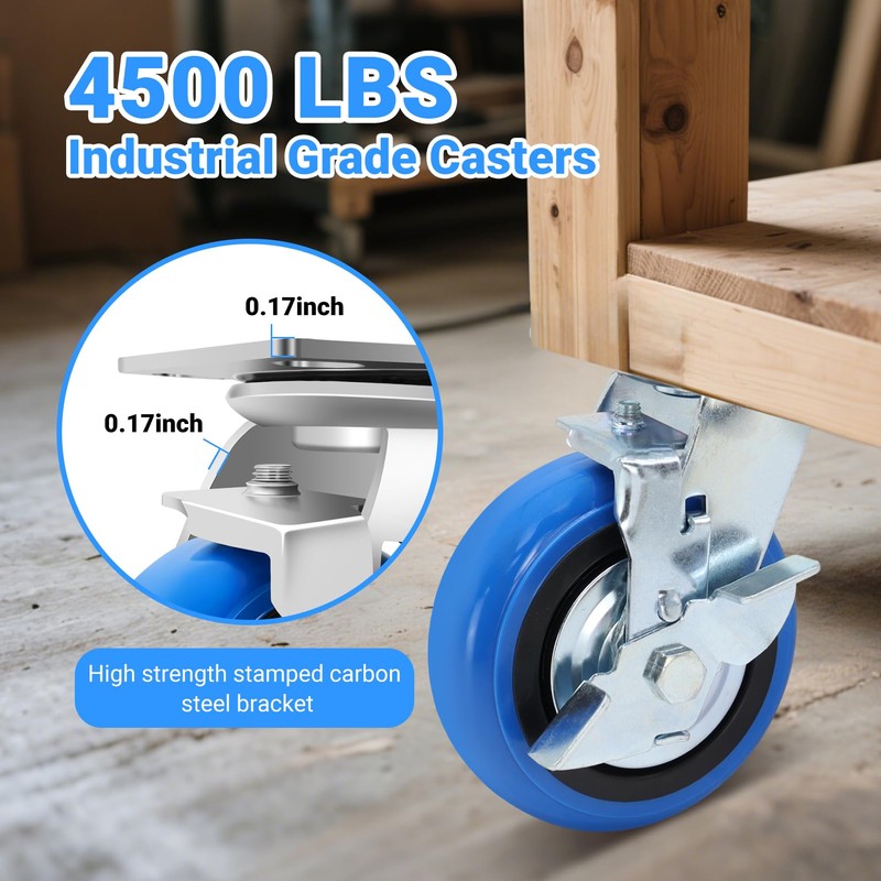 W B D WEIBIDA 6 Inch Heavy Duty Casters Set