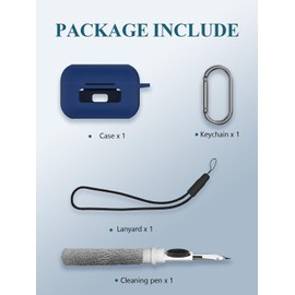 Case for TOZO NC9 2024 New Hybrid Active Noise Cancelling Wireless Earbuds,WUNIAK Soft Silicone Protective Portable Scratch Shock Resistant Shell with Cleaner Kit & Carabiner & Lanyard，Blue