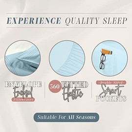 4-Piece QUEEN- Smart Sheet Set Luxury Soft 1500 Thread Count Egyptian Quality Wrinkle and Fade Resistant with Side Storage Pockets on Fitted Sheet,...