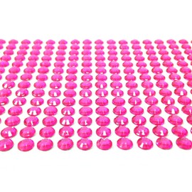 Wrapables 500-Piece Adhesive Rhinestone Crystal Diamond Stickers, 6mm, Dark Pink