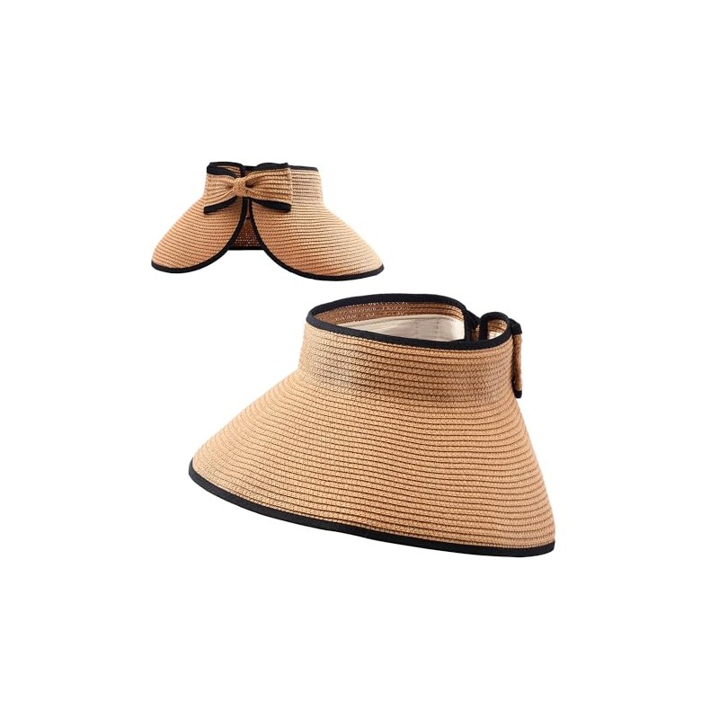 Manfnee Summer Visor Hat for Women Wide Brim Straw UV