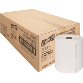 Genuine Joe Genuine Joe GJO22700 Hard Wound Roll Towel, 800' Length x 7-8/9" Width, White (Case of 6)