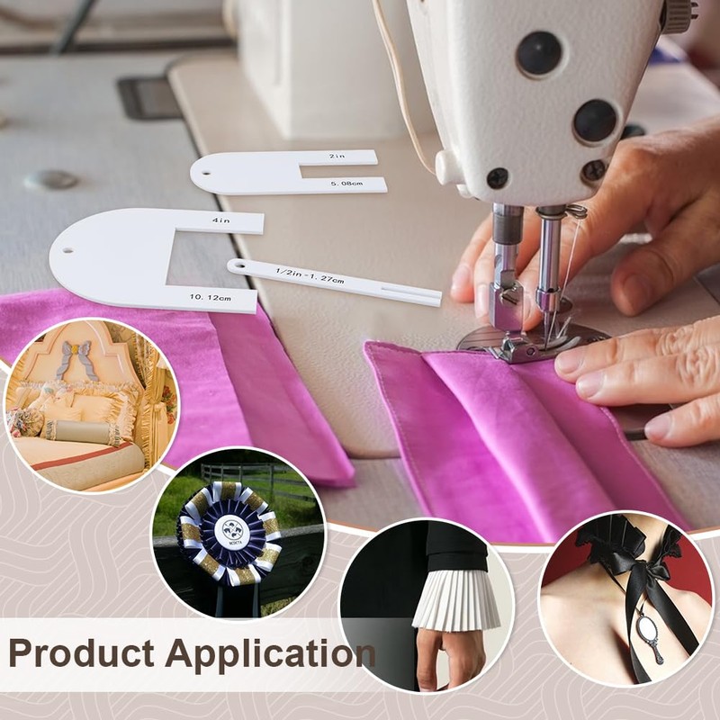BENECREAT 9Sizes Quick Pleater, Acrylic Sewing Tools 1.27~10.12cm Quick Pleater