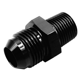 6AN Flare to 1/4 NPT Male Fuel Hose Fitting Adapter JIC 9/16-18 AN6 Male to 1/4 inch Male NPT Thread Pipe Adaptors Black Aluminum Anodized