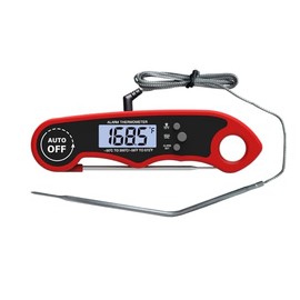Digital Meat Thermometer, Dual Probe 2-in-1, Instant Read with Alarm and Backlight for Oven and BBQ