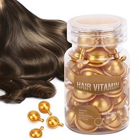 Cápsulas Para El Cuidado Del Cabello, Mejora La Sequedad Y El Efecto Encrespamiento Cuidado Del Cabello Cápsulas De Vitaminas Hidratante Anti-Encrespamiento Reparación Del Daño Capilar (Amarillo)