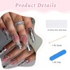 Calkkrer Press On Nails Long Square False Nails, Silver French