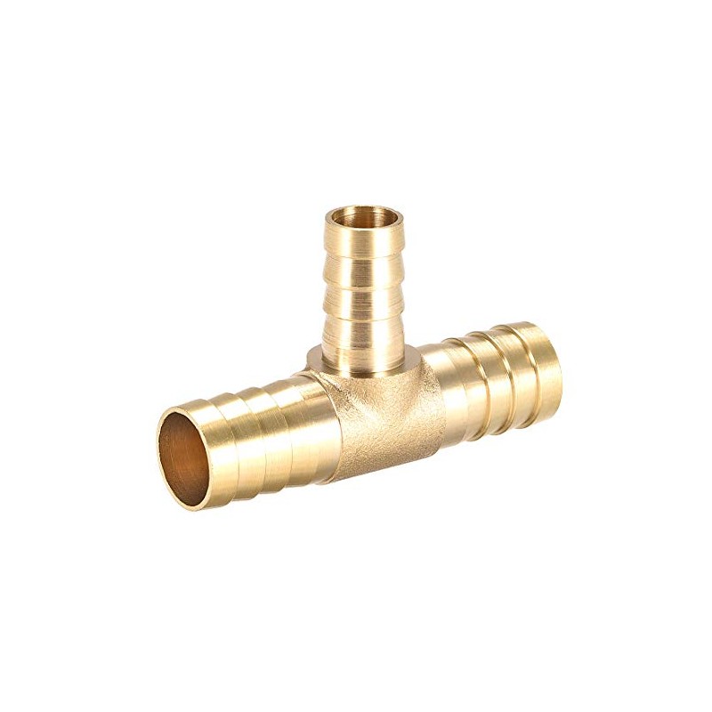uxcell Tee Brass Barb Fitting Reducer 3 Way, Fit Hose