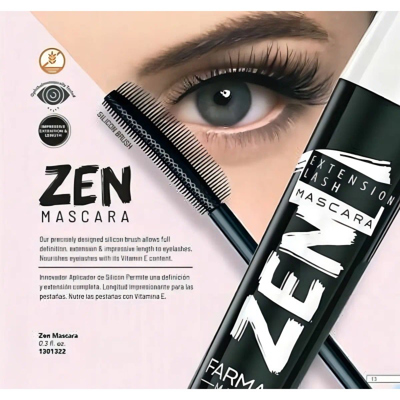 Mascara De Pestañas Zen Extension Lash Farmasi Color Negro