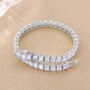 KRKC & CO Tennis Bracelet, 925 Silver, Princess Cut Square