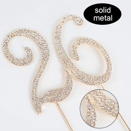 LINGPAR Decoración para Tarta de Lindar, con Diamantes de imitación, 26 Unidades, Color Plateado, Dorado