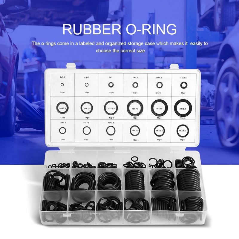 Rubber O-Ring Assortment 279 Pieces 18-Piece Hydraulic Installation Seals Gasket