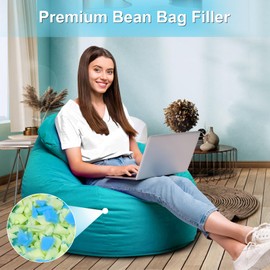 20LBS Bean Bag Filler, Shredded Memory Foam Filling, Comfortable and Soft Bean Bag Chair Refill Beanbag Pillow Filling Stuffing for Couch Cushion Dog Bed Chair Arts Crafts Stuffed Animals
