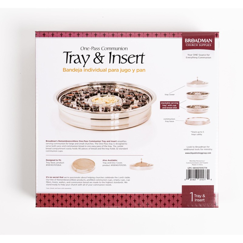 Broadman Church Supplies RemembranceWare Communion One Pass Tray & Disk,