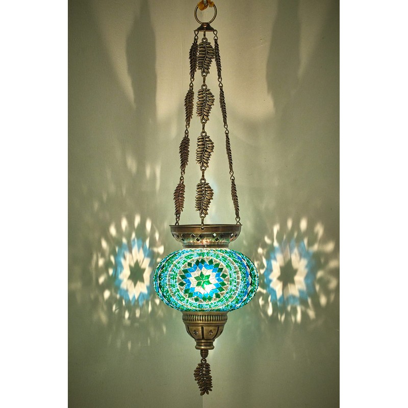 DEMMEX Turkish Moroccan Colorful Mosaic Bohemian Boho Hanging Candle Holder
