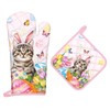 Arquiel Easter Cat Eggs Oven Mitts and Pot Holders Sets