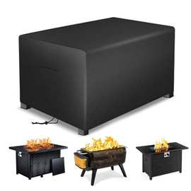 Rectangle Fire Pit Cover Outdoors Fits for 34-36 Inch Fire Pit Table Heavy Duty 420D Oxford Fabric Waterproof Strong Tear-Resistant and UV Resistant 36" L x 36" W x 24" H