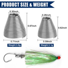 Ballyhoo Bait Spring 30pcs Stainless Steel Ballyhoo Rigging Springs for Saltwater Ballyhoo Bait Fishing and Trolling, Size S, L (Small-30pcs)