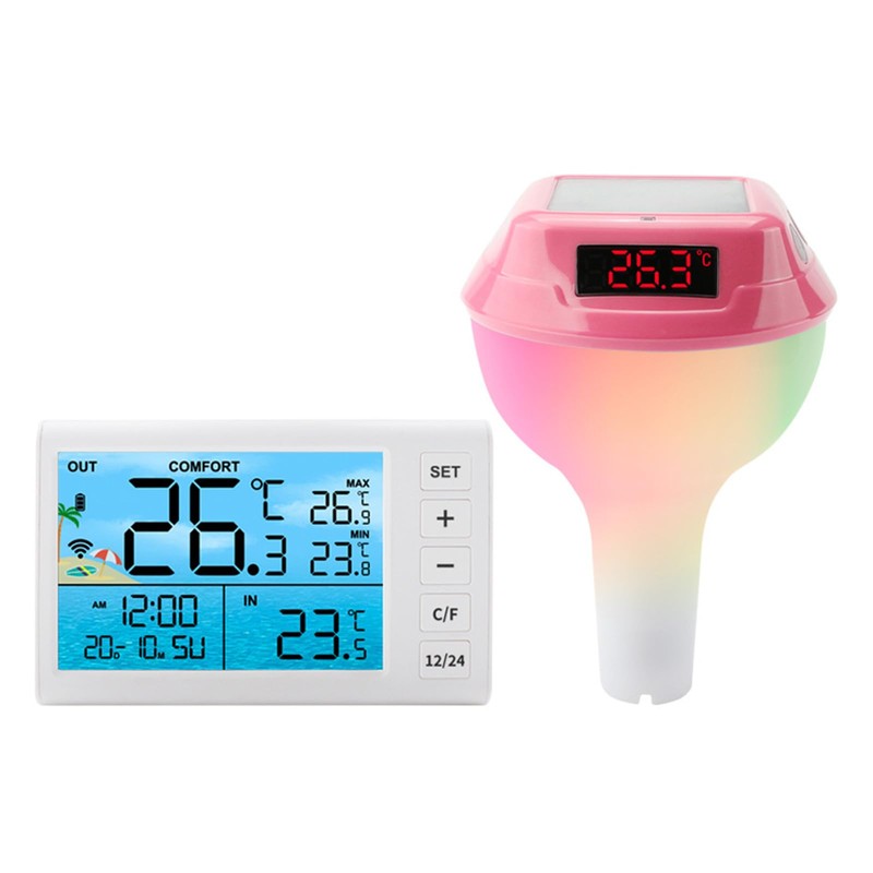 LED LED Pool Thermometers with Solar Charging and IP68 Design